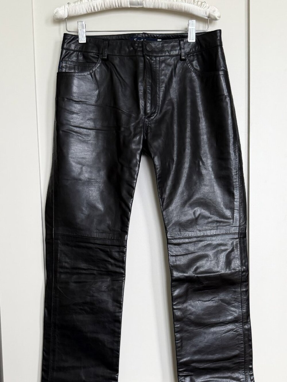 Earl Jean Black Leather Jeans Style #59